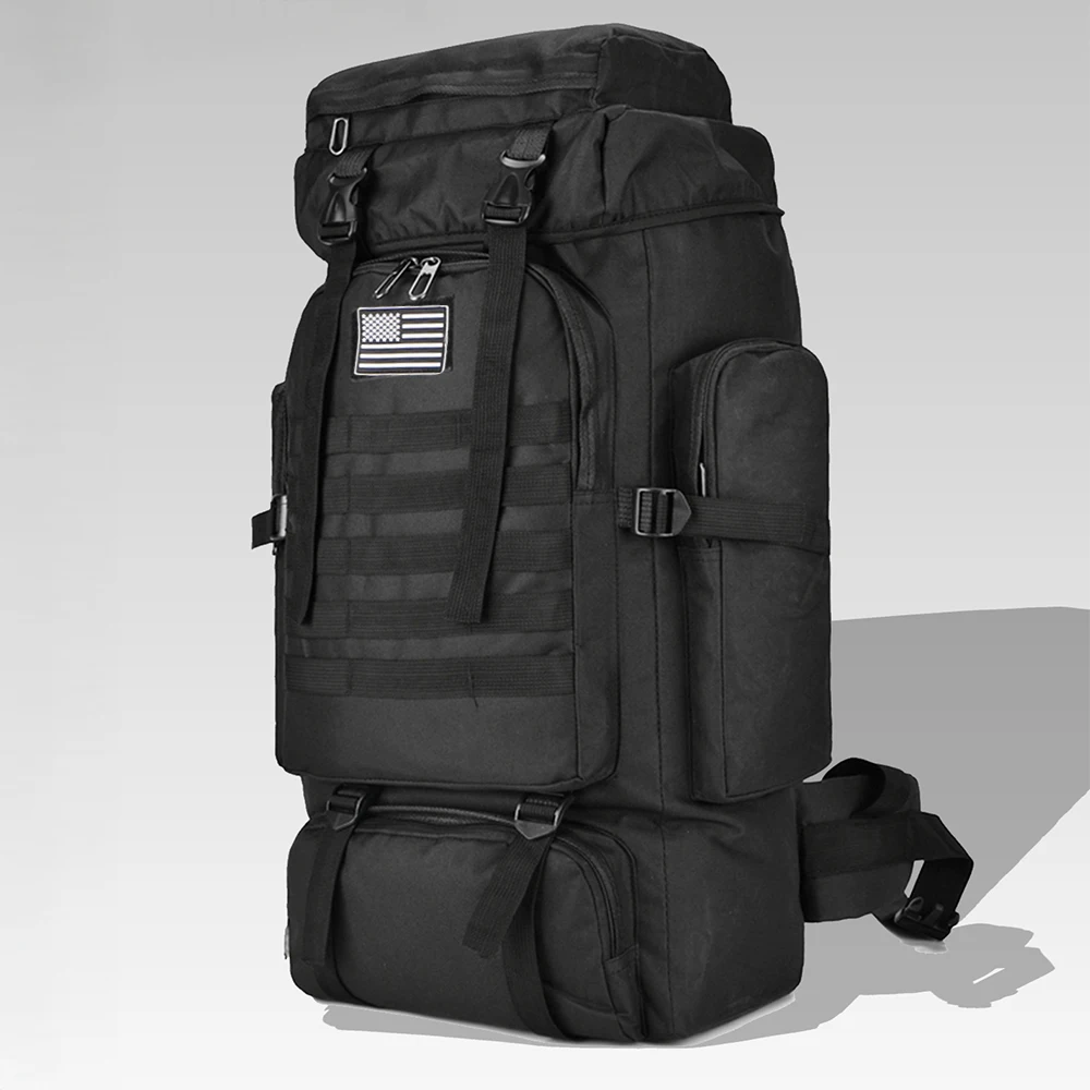 S756108fe8fb1411a974d8aed5598a367F.webp 80L/100L Mountaineering Bag Climb Bag Tactical Backpacks Large Backpack Outdoors Hiking Camping Travel Bags - Image 1